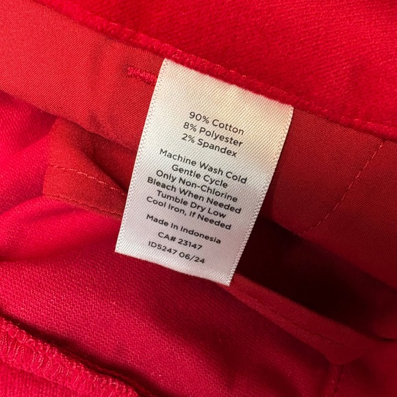 Talbots Women's Size 16 Red Velveteen Wide Leg Pants - Picture 6 of 6